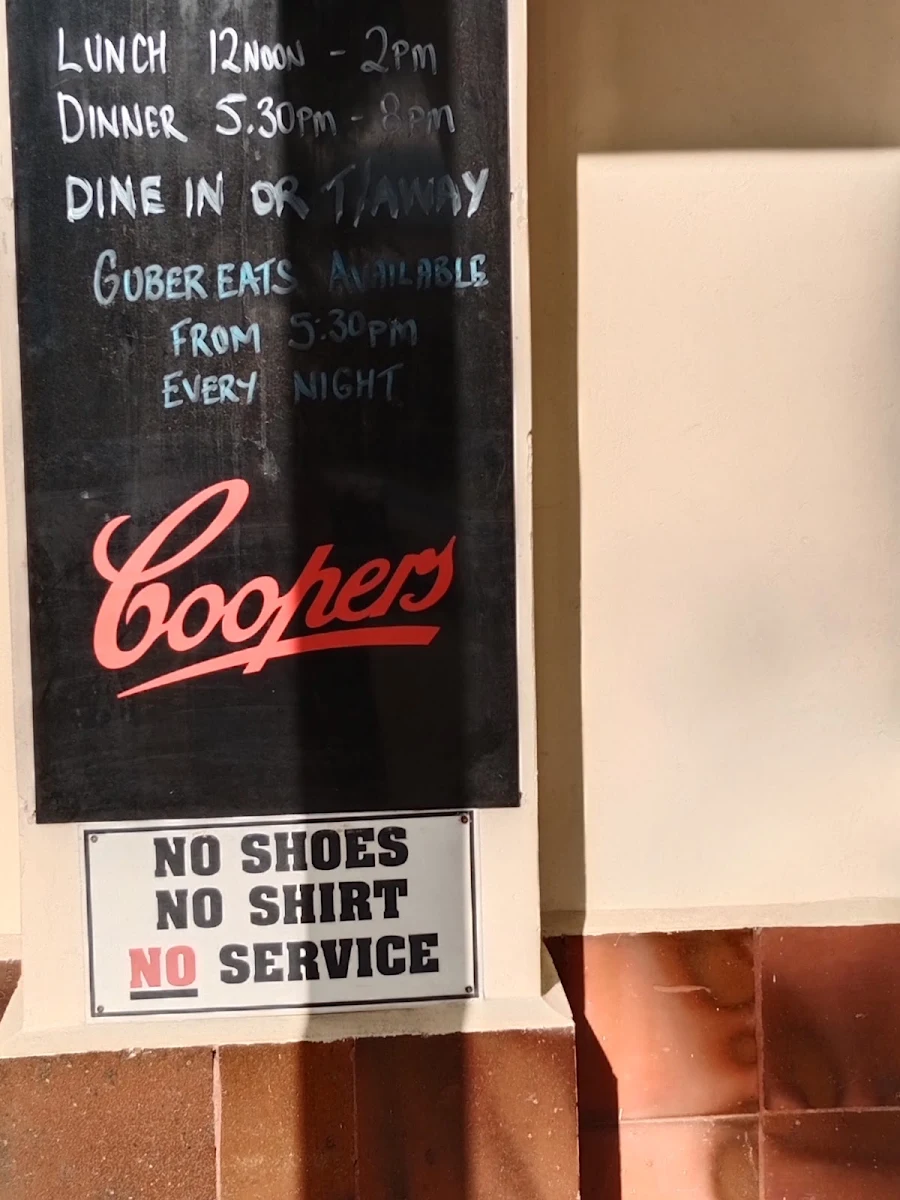 Menu, Gumeracha Hotel