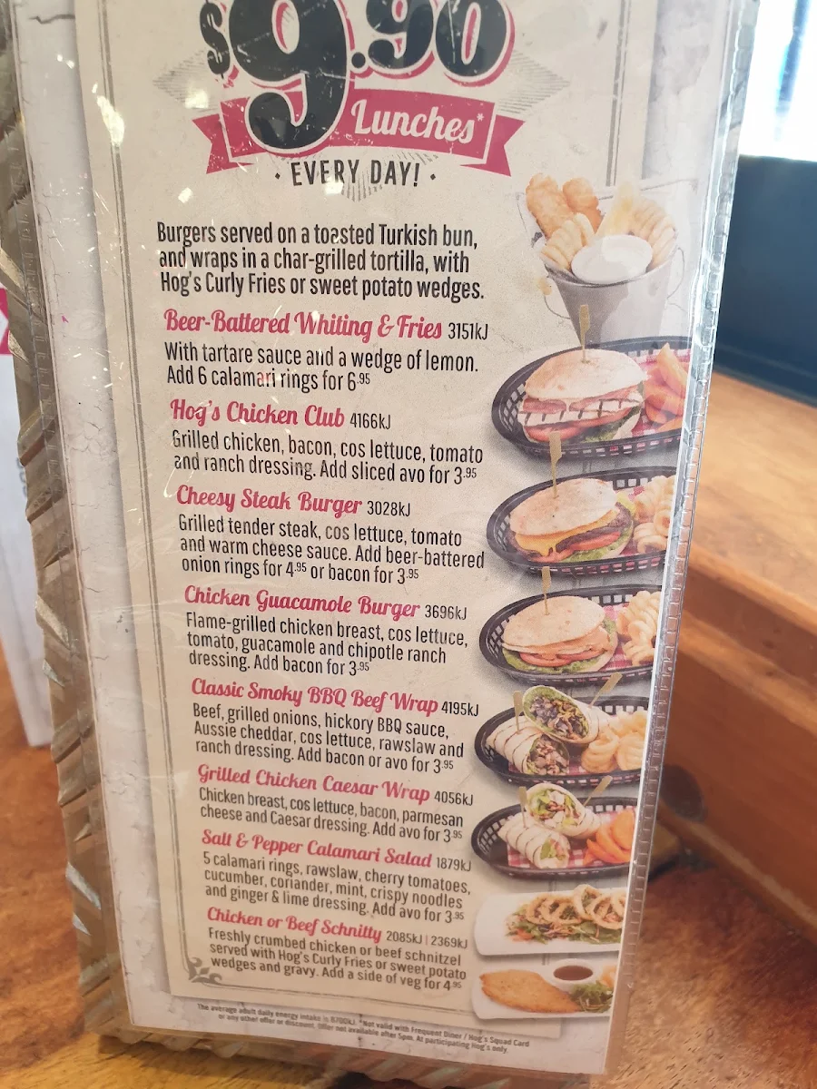 Menu, Raby Bay Harbour