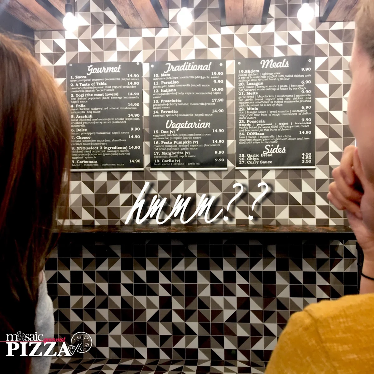 Menu, Mosaic Pizza