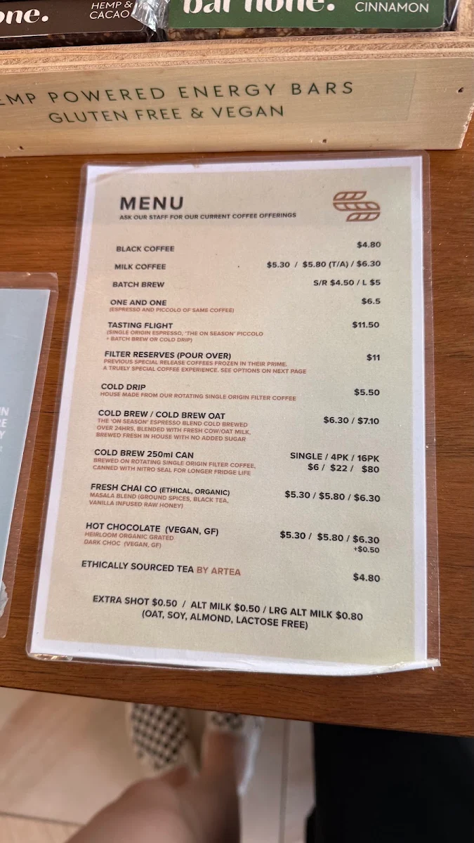 Menu, Slide Coffee House