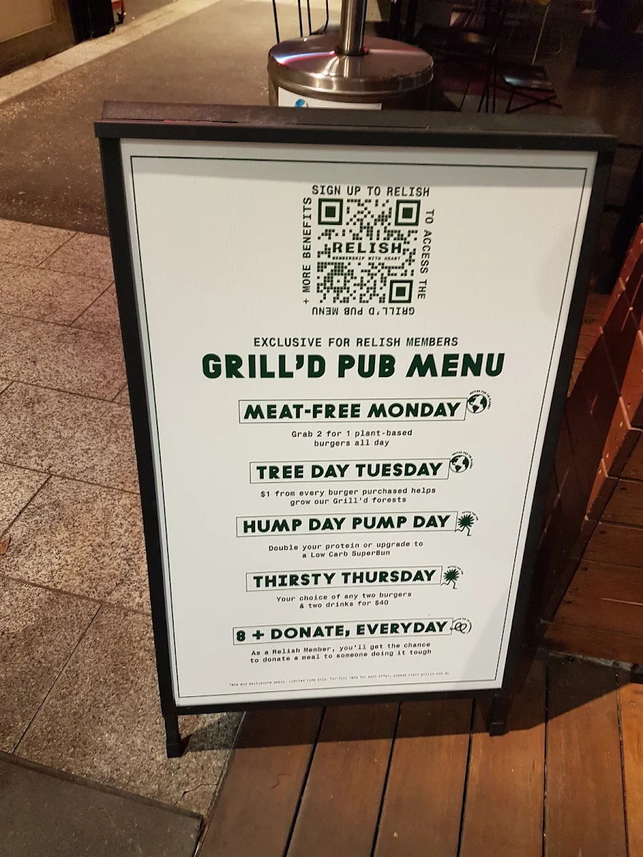 Menu, Grill'd Burgers - North lakes