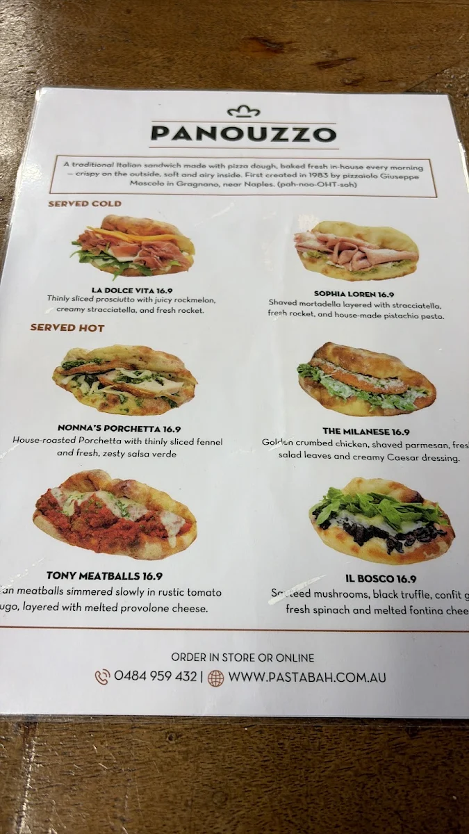 Menu, Pasta'bah Murwillumbah