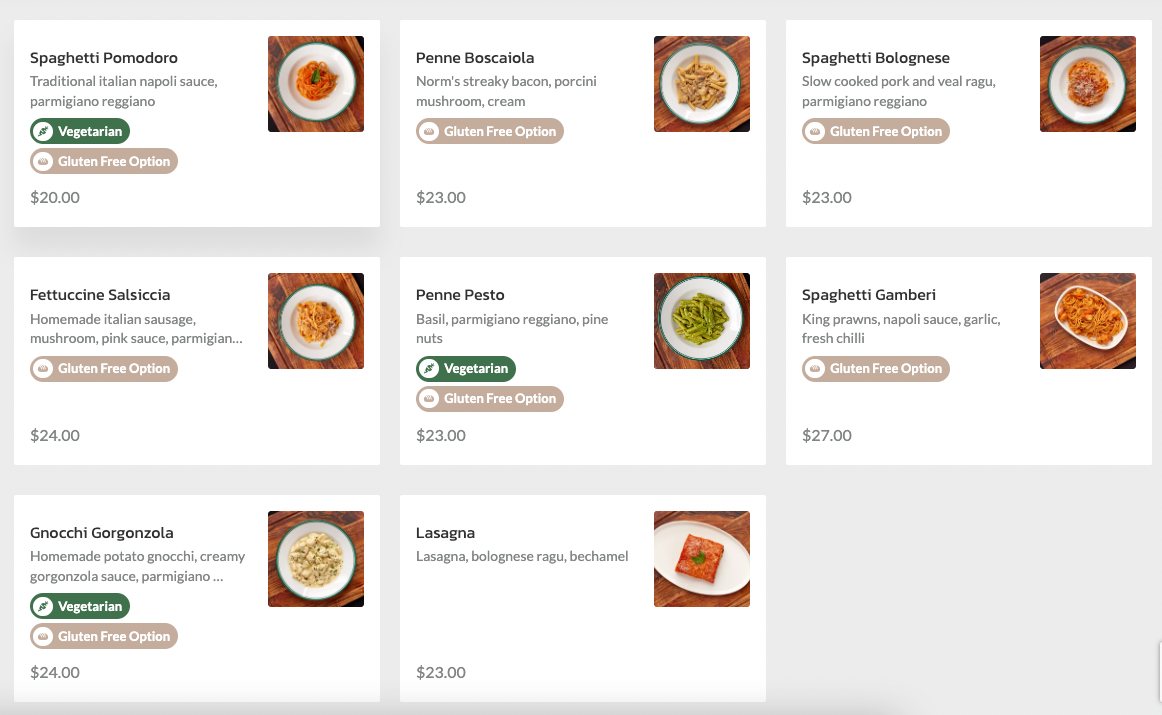 Menu, Donny's Pizza Abbotsford