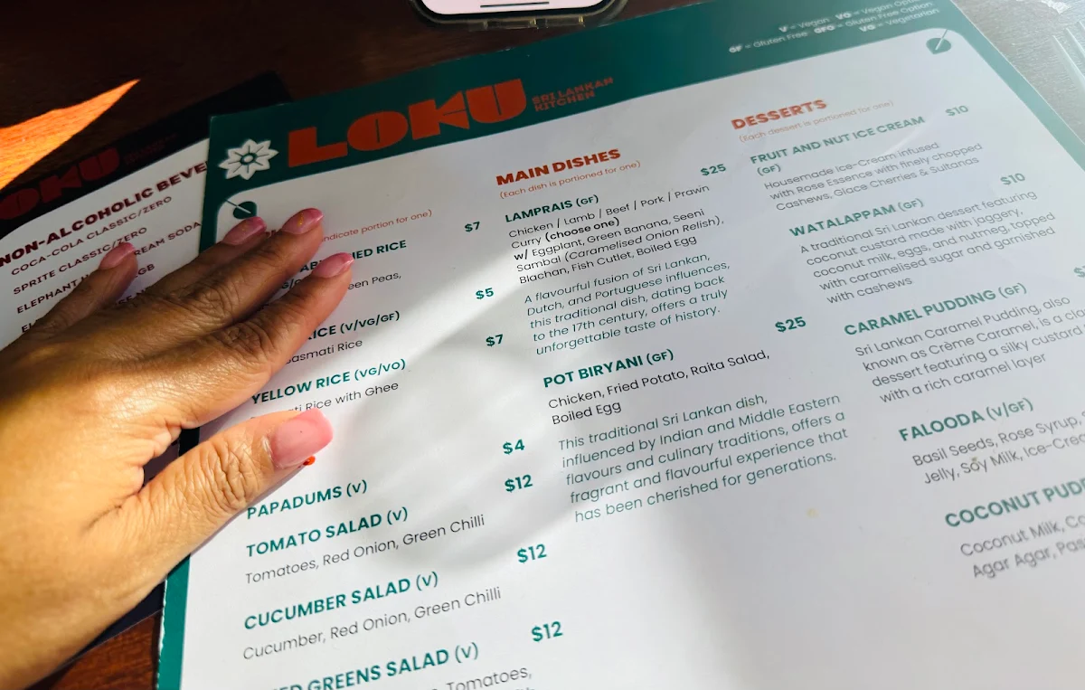 Menu, Loku