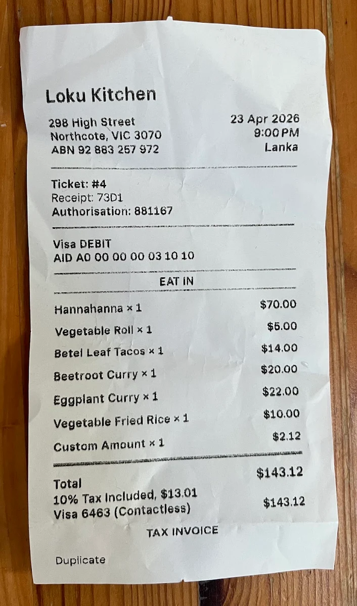 Menu, Loku