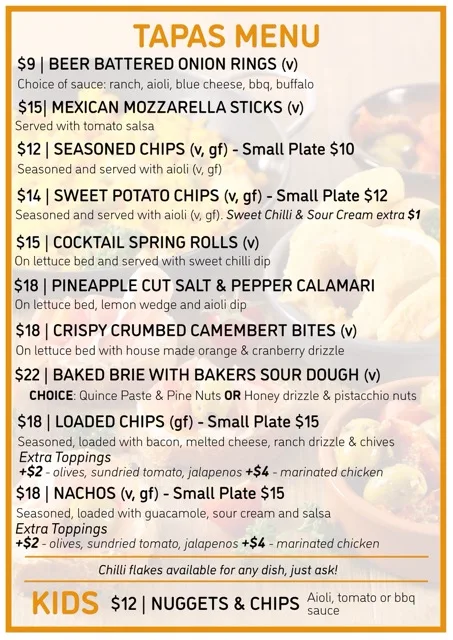 Menu, Craft Brew House