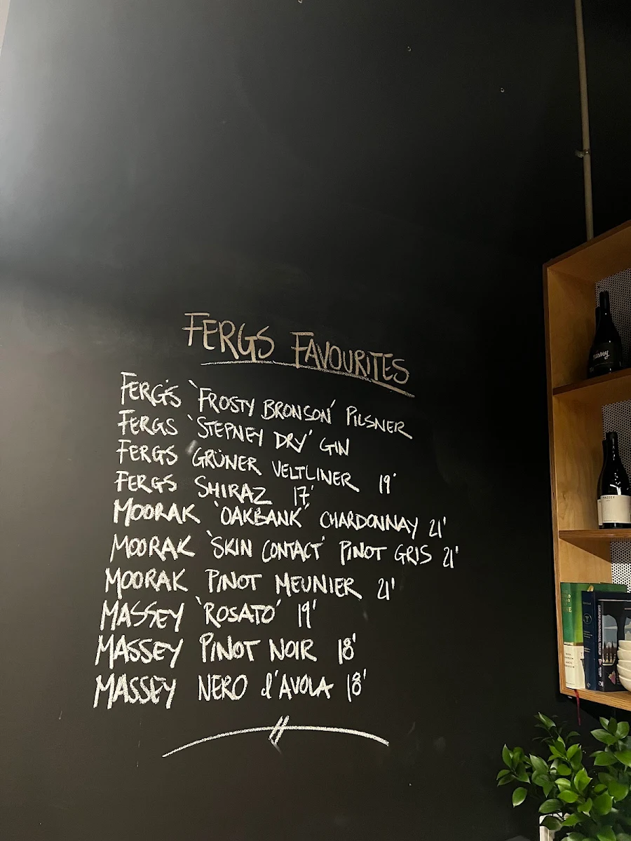 Menu, Ferg's Stepney