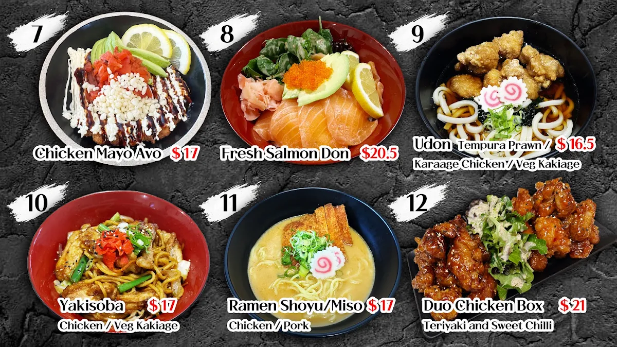 Menu, PEAK SUSHI