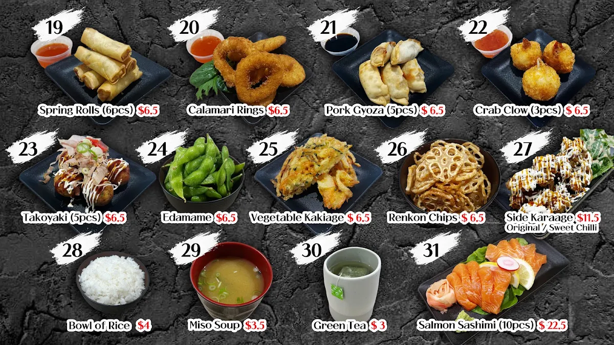 Menu, PEAK SUSHI