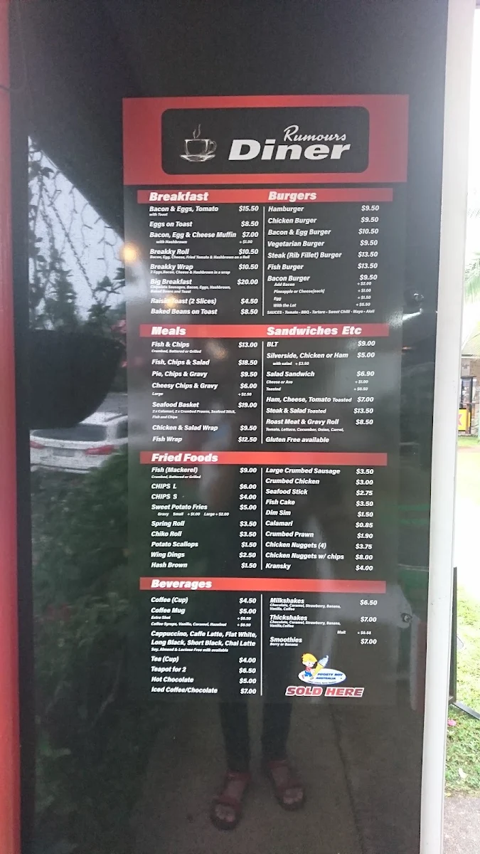 Menu, Rumours Diner