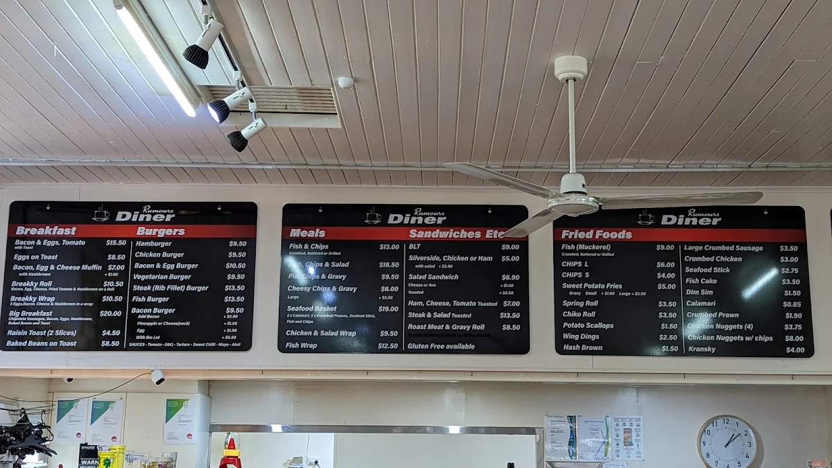 Menu, Rumours Diner