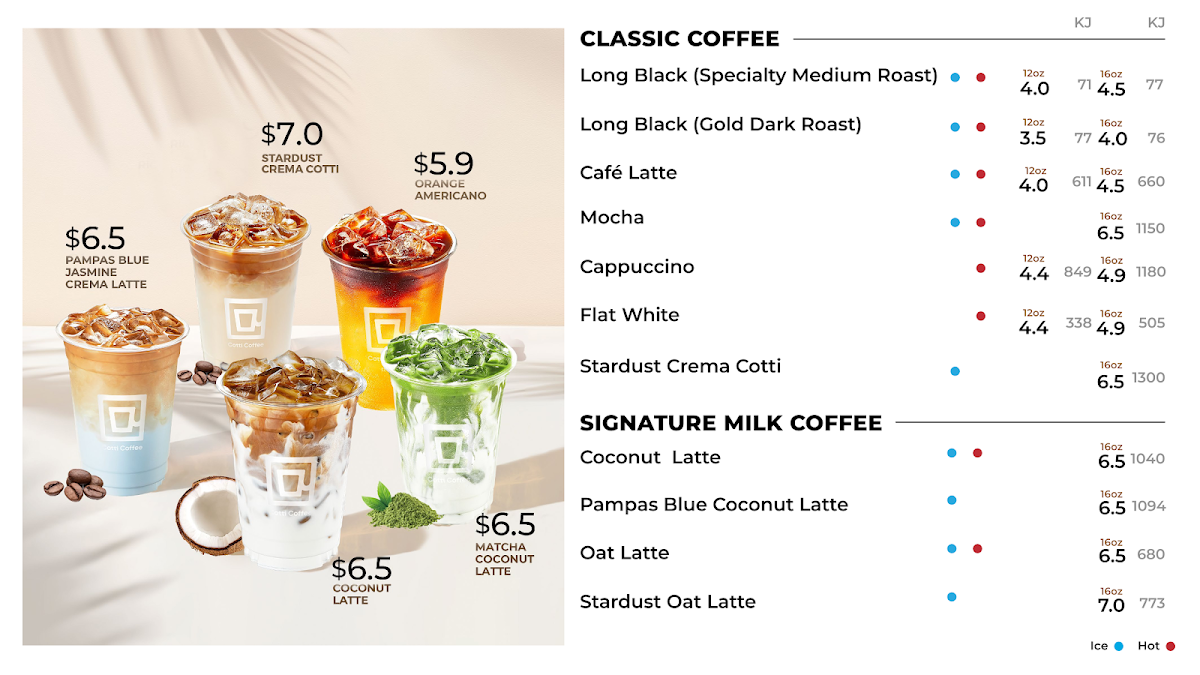 Menu, Cotti Coffee (Inala Plaza)
