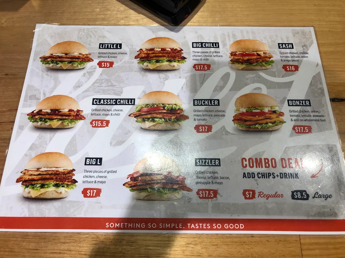 Menu, Little L Burgers