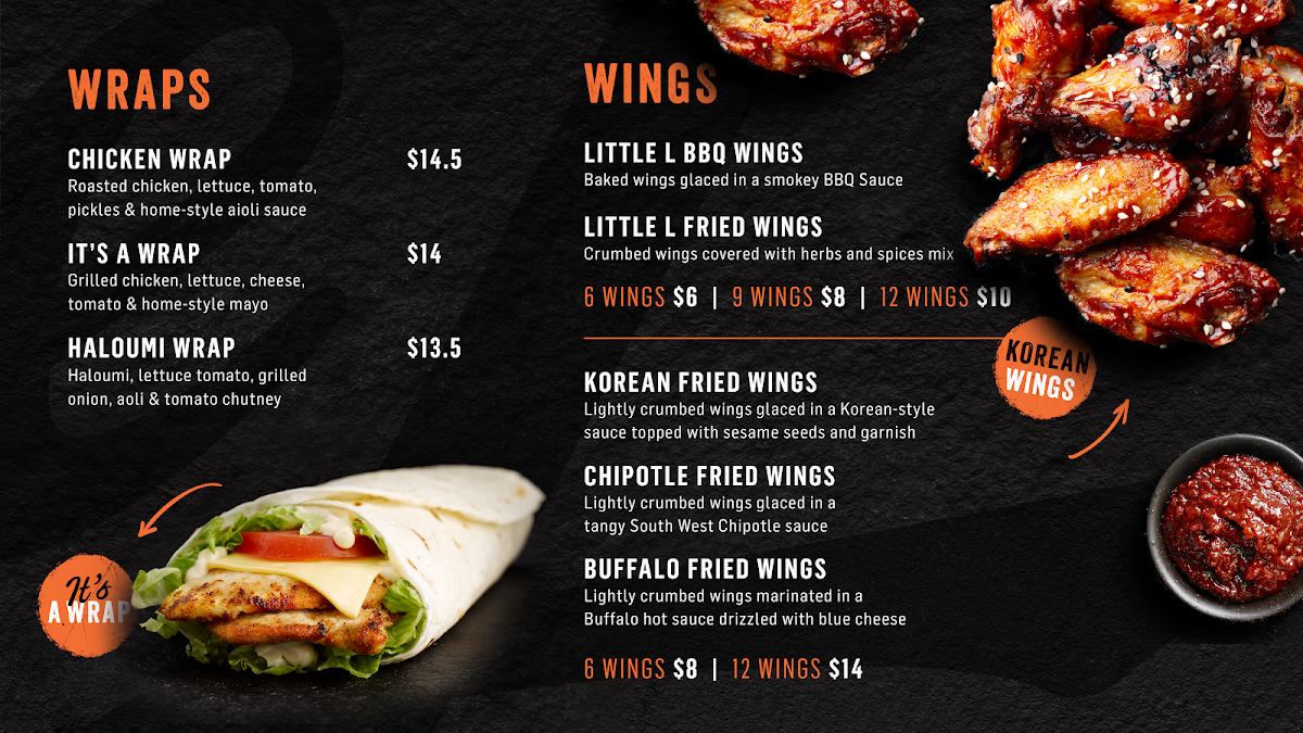 Menu, Little L Burgers