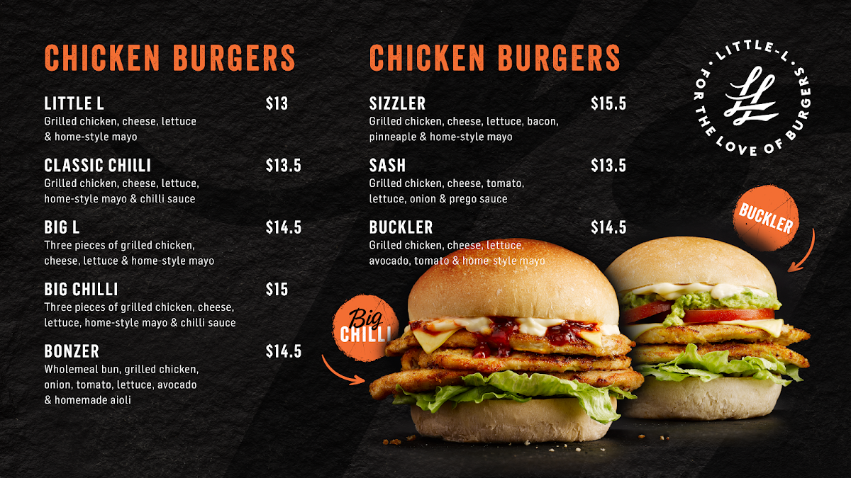 Menu, Little L Burgers