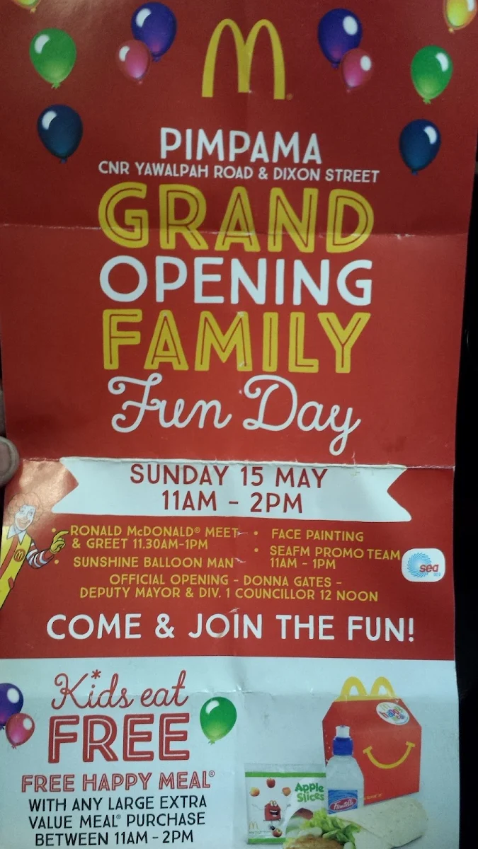 Menu, McDonald's Pimpama City