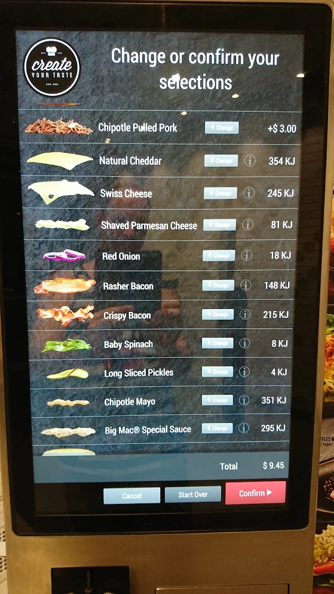Menu, McDonald's Pimpama City