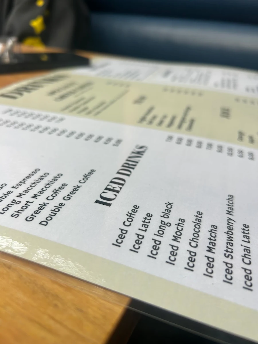 Menu, Filo cafe & restaurant