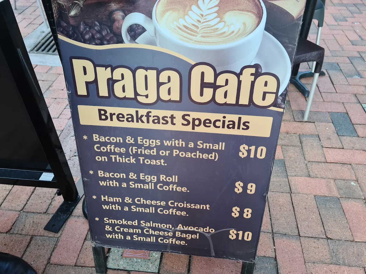 Menu, Praga Cafe