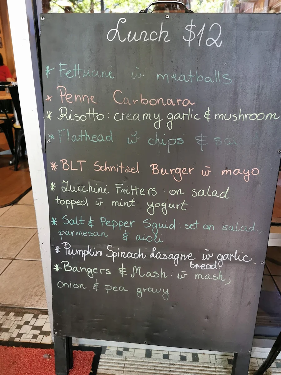 Menu, Praga Cafe