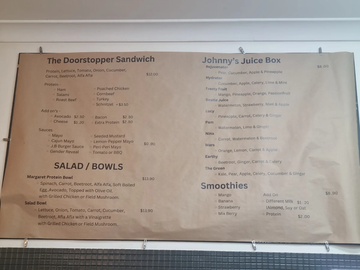 Menu, Johnny Black
