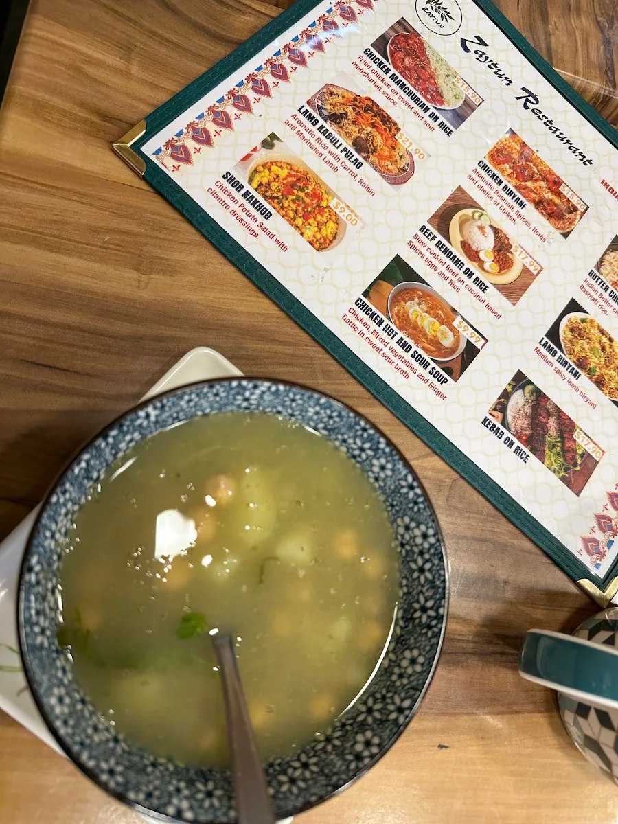 Menu, Zaytun Restaurant