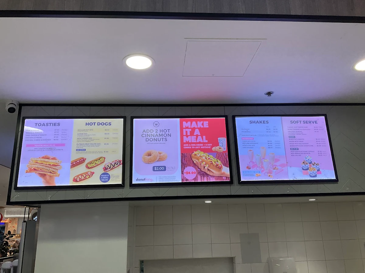 Menu, Donut King Stud Park