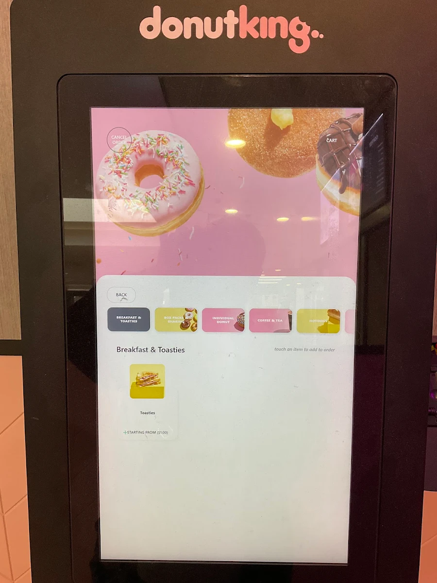 Menu, Donut King Stud Park