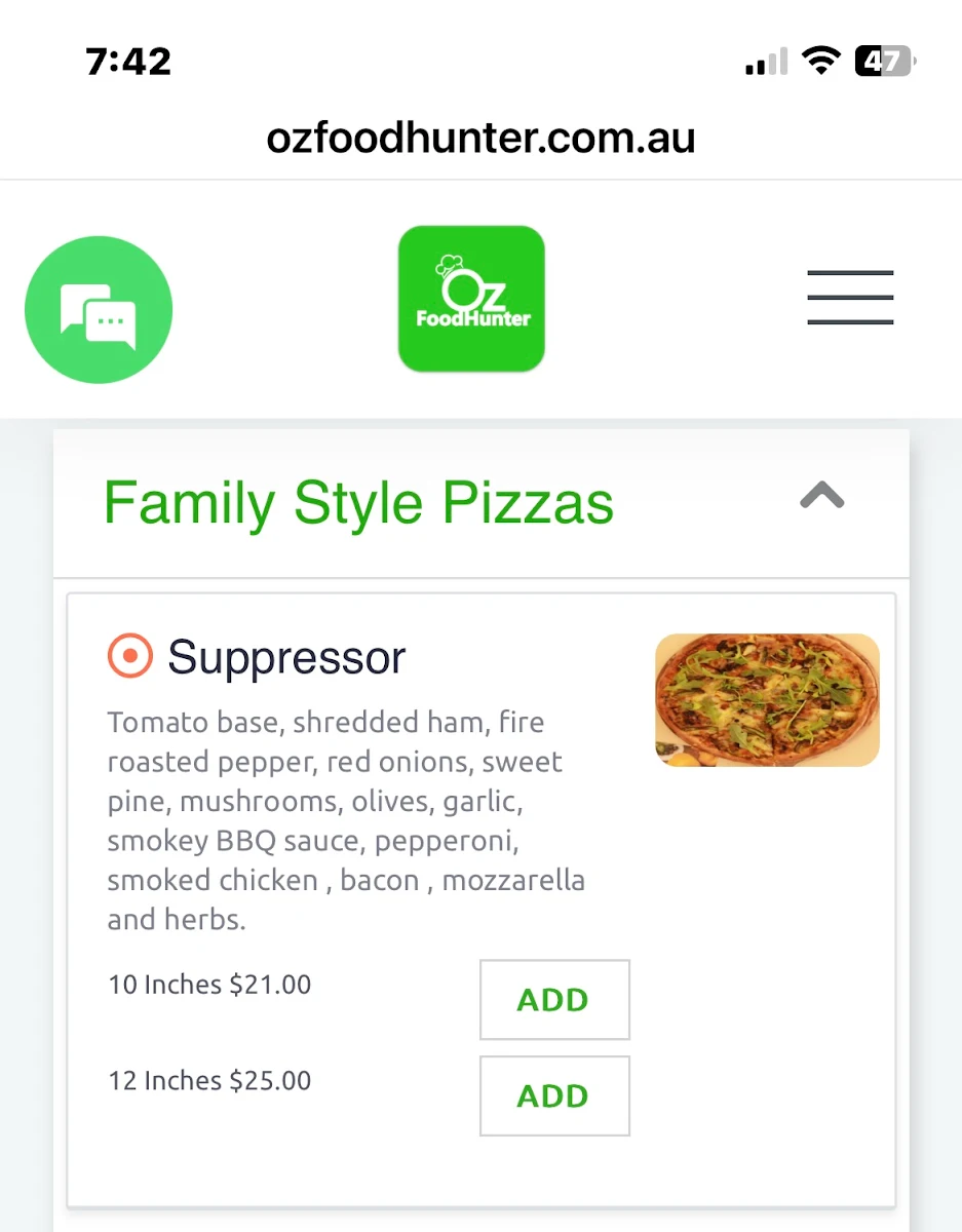 Menu, Fuzion Pizza Bar and Restaurant