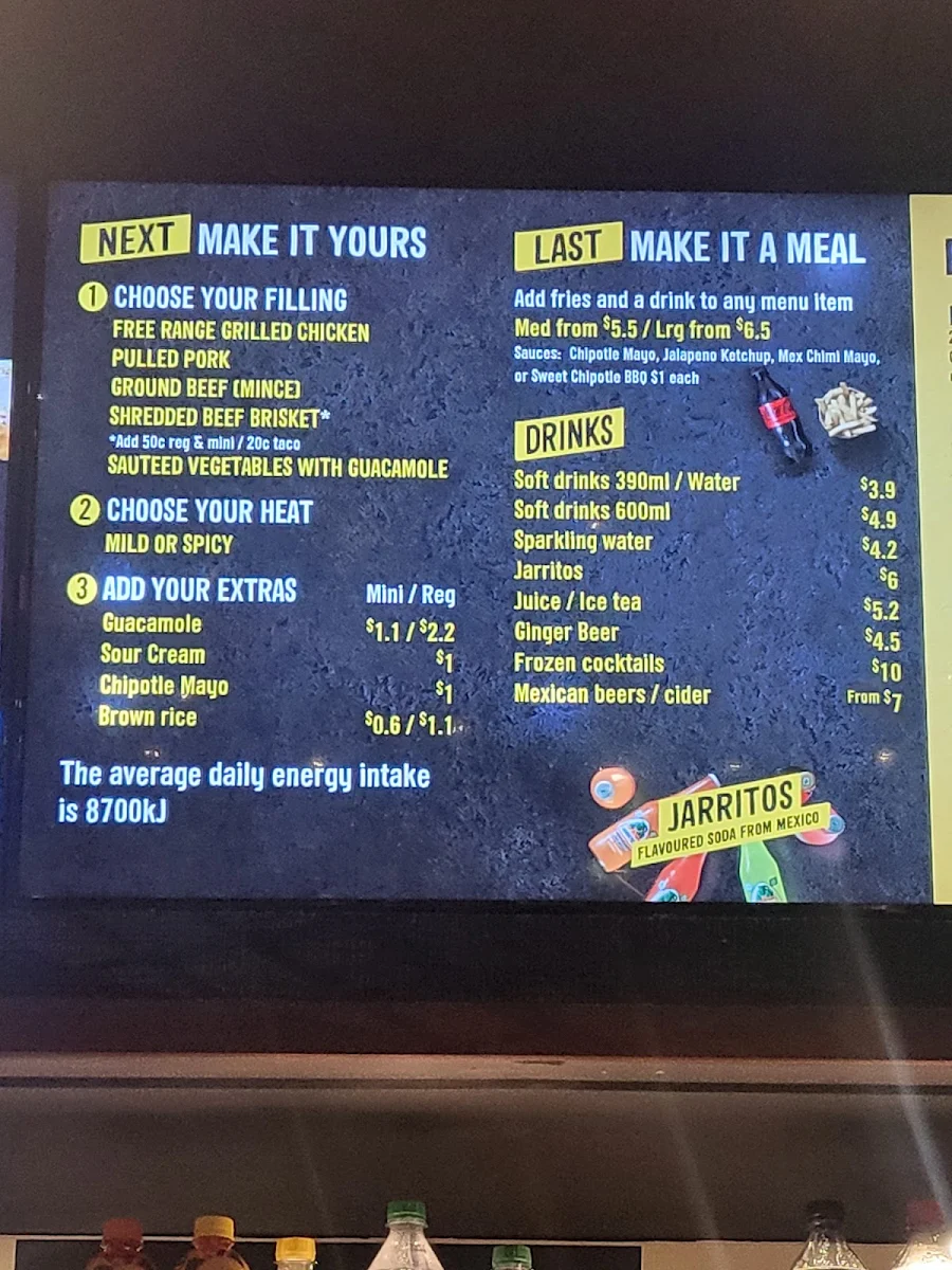Menu, Guzman y Gomez - Broadway