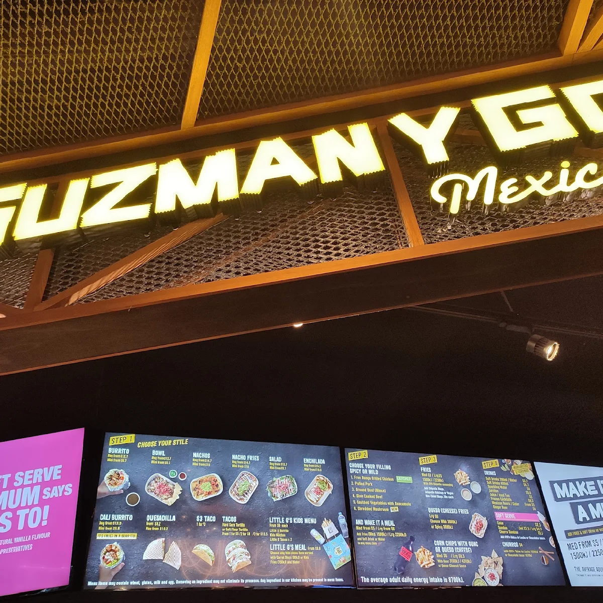 Menu, Guzman y Gomez - Broadway