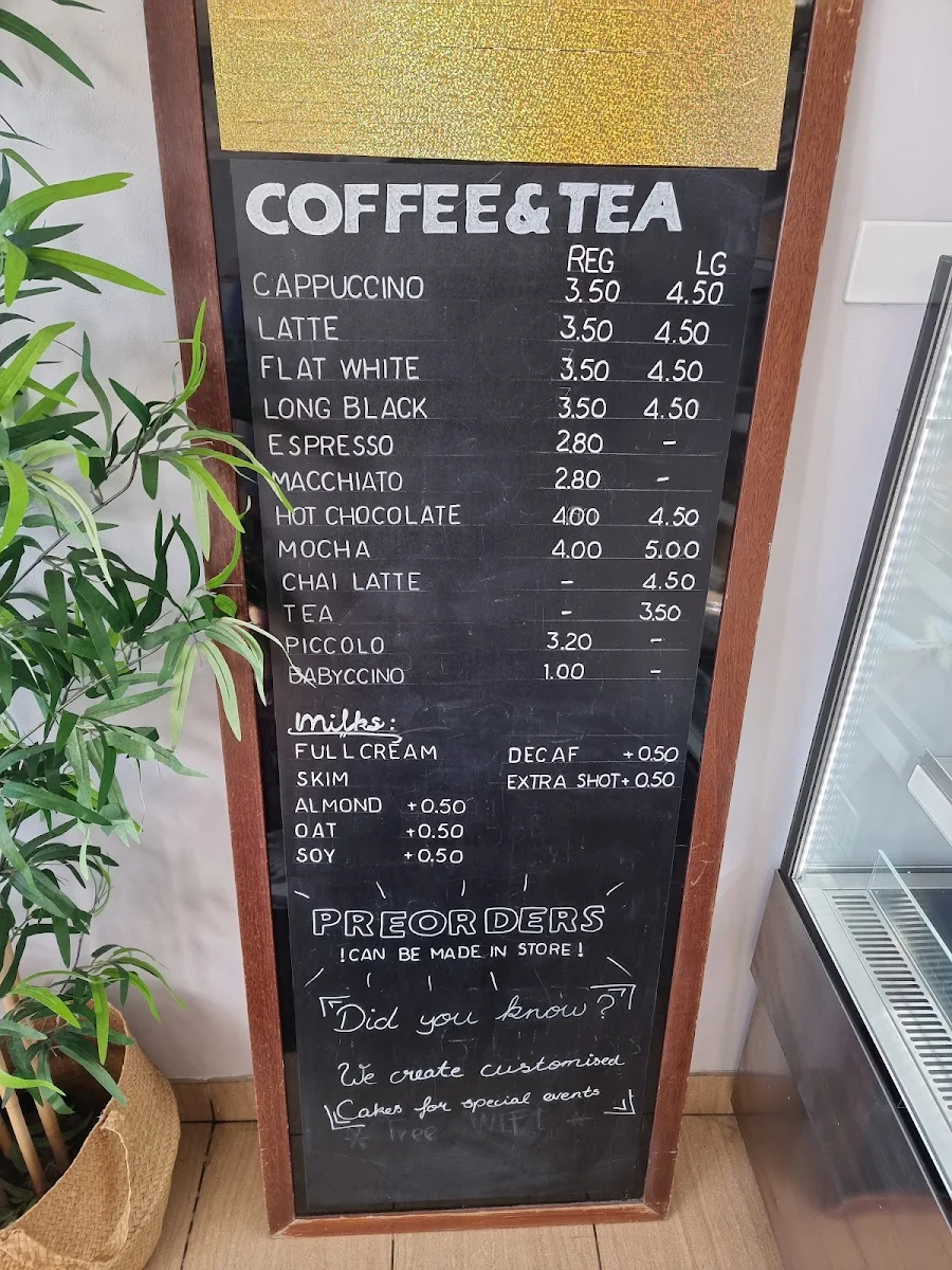 Menu, Baked by Keiran Peakhurst