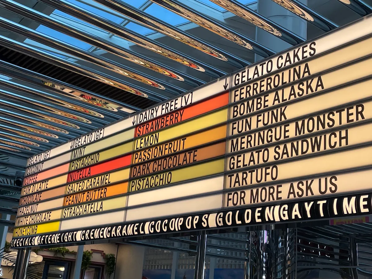 Menu, Piccolina Gelateria