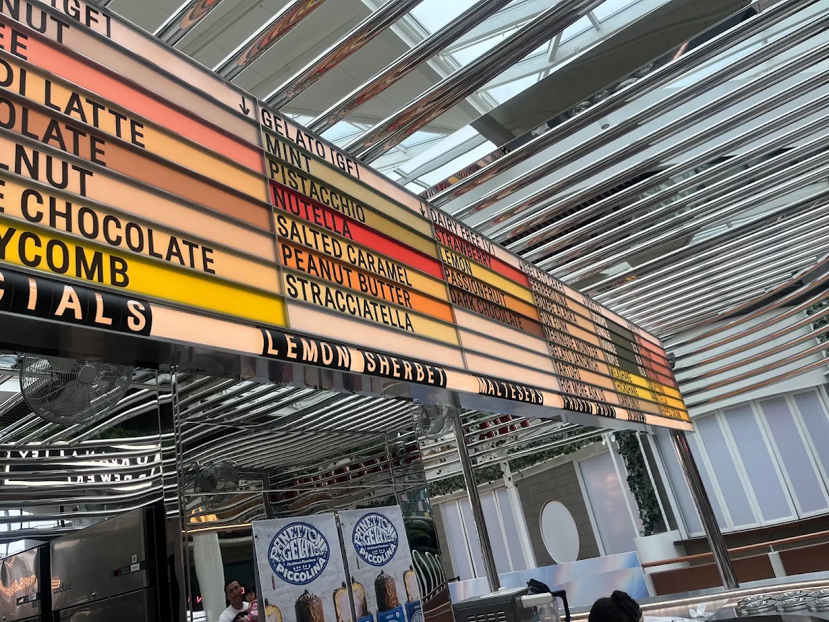 Menu, Piccolina Gelateria