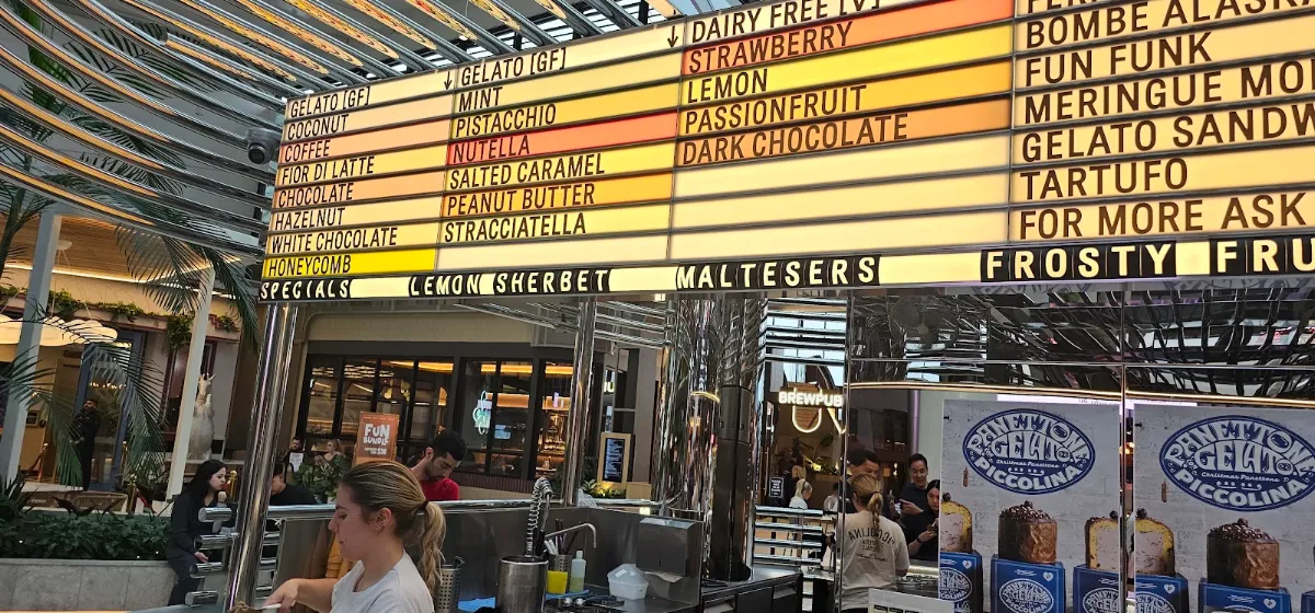 Menu, Piccolina Gelateria
