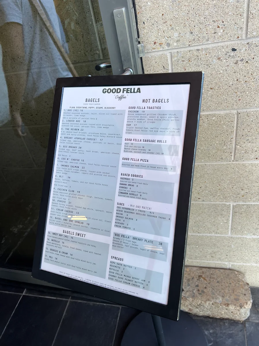 Menu, Good Fella Coffee