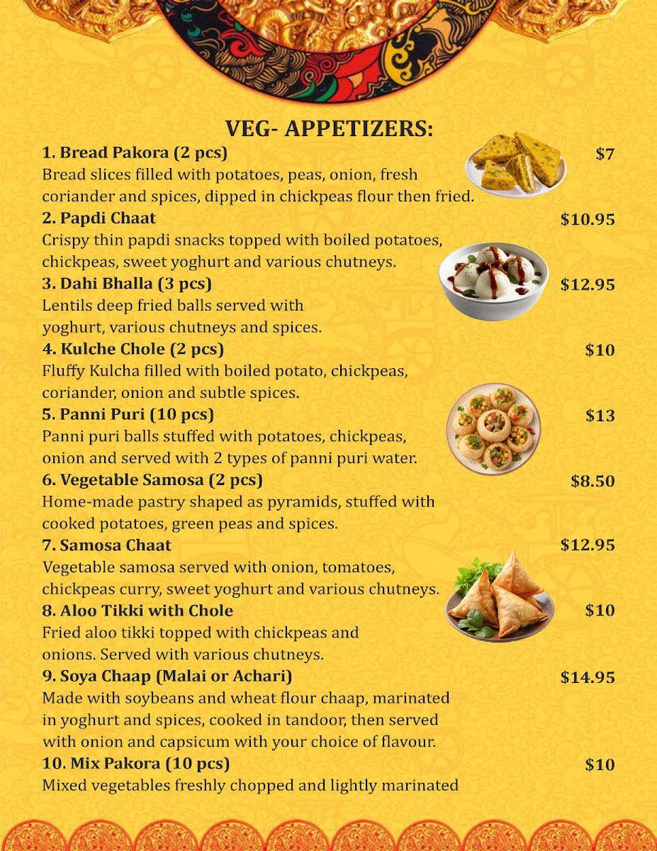 Menu, Masala Kitchen