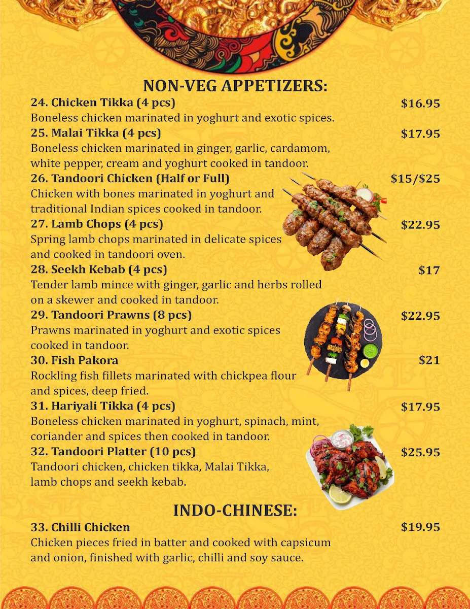 Menu, Masala Kitchen