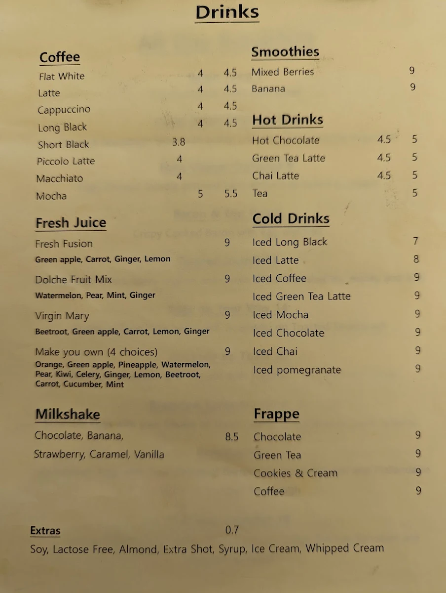 Menu, Cafe2617