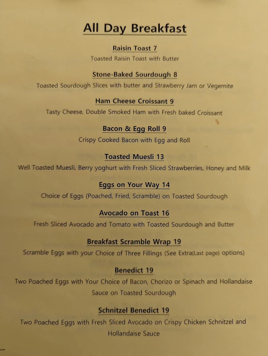 Menu, Cafe2617