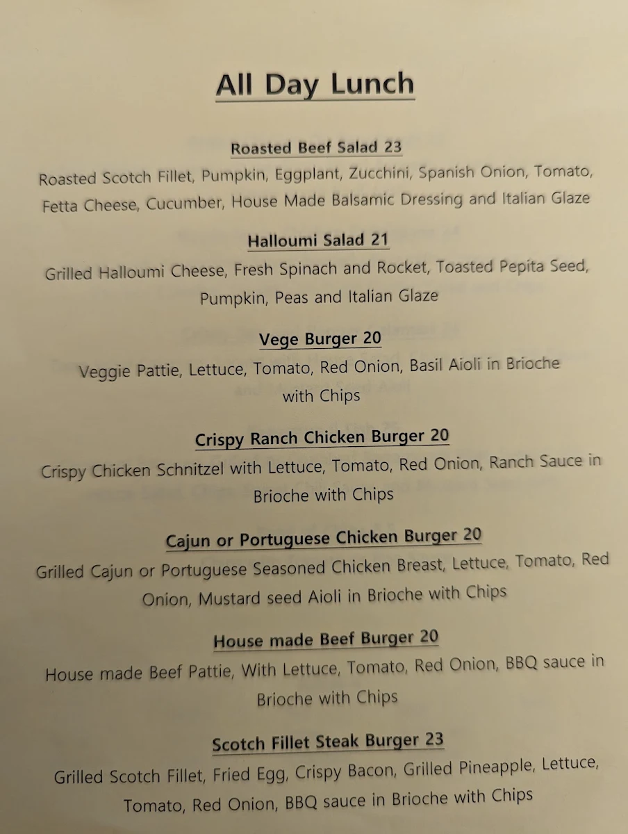 Menu, Cafe2617