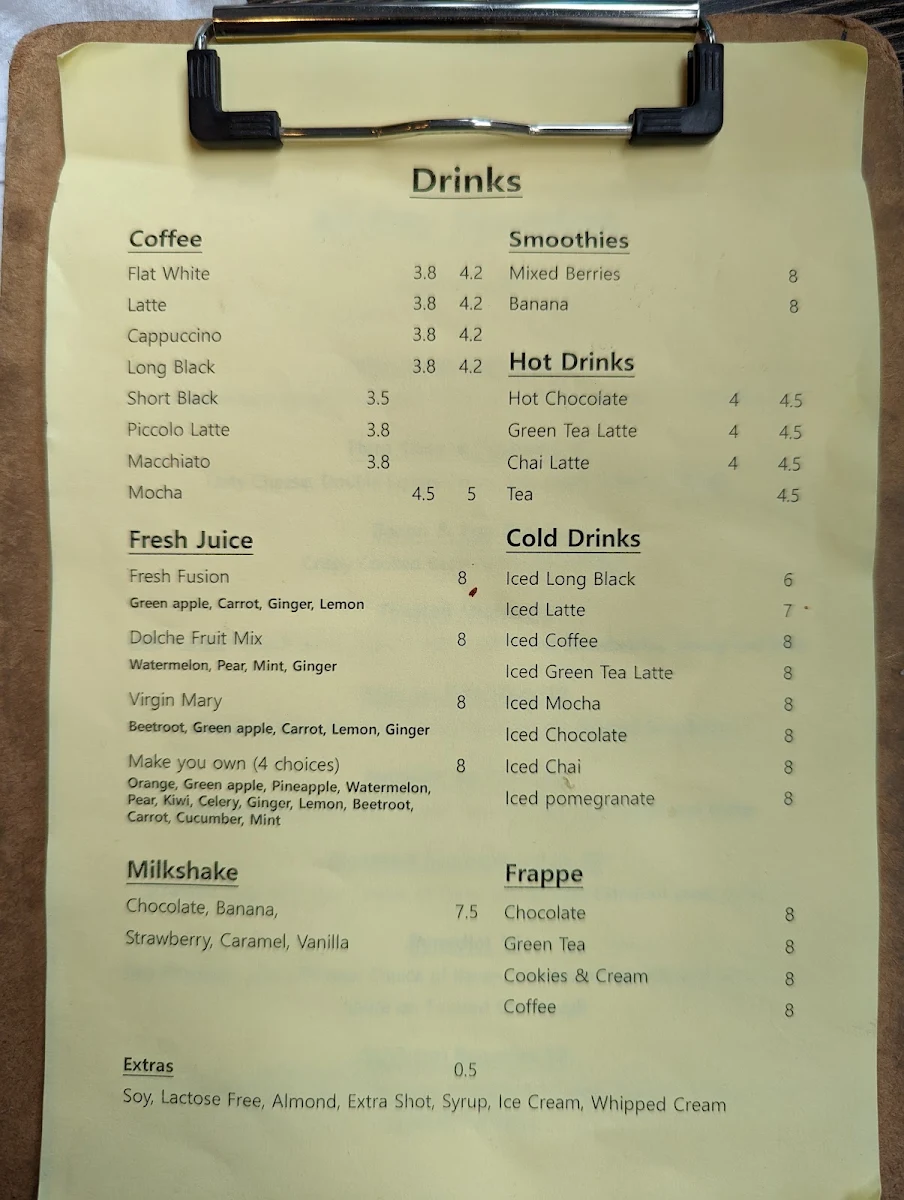 Menu, Cafe2617