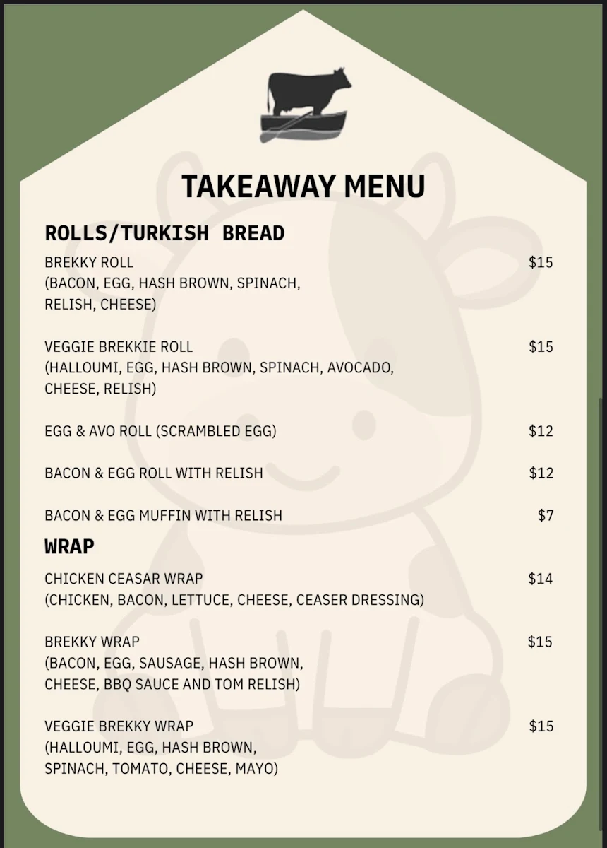 Menu, Salty Cow