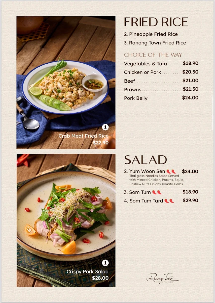 Menu, Ranong Town