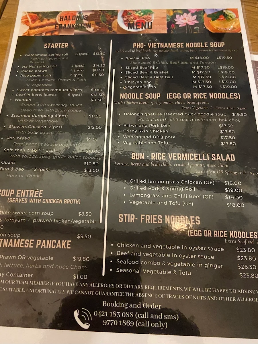 Menu, Halong2