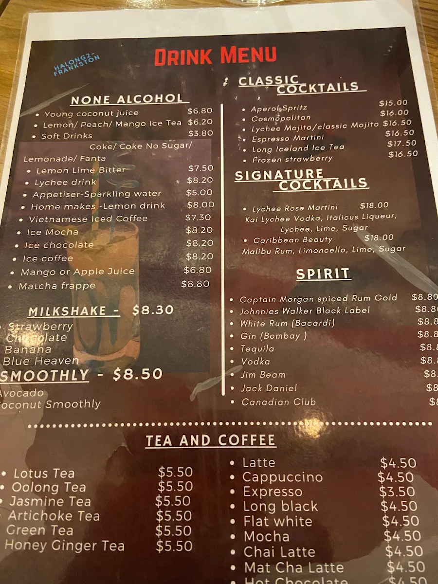 Menu, Halong2