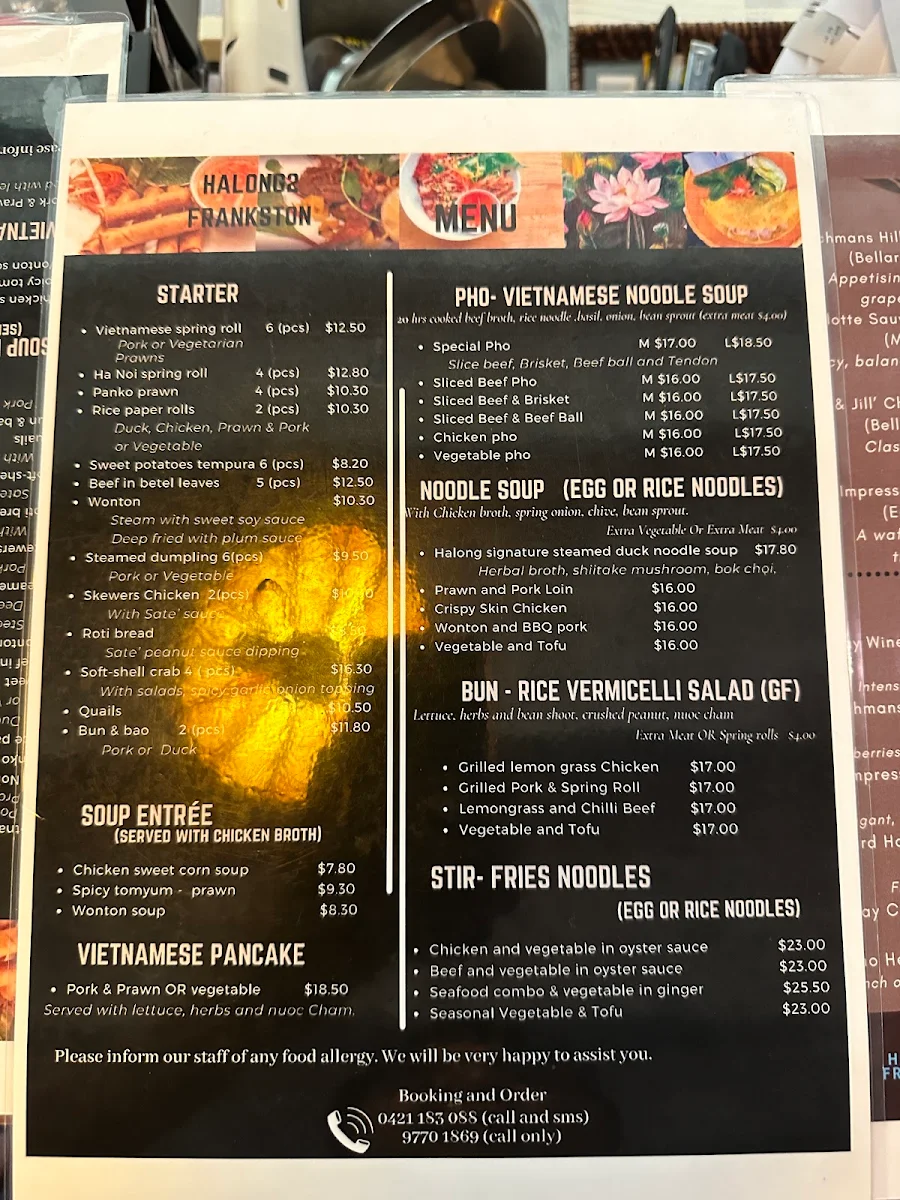 Menu, Halong2