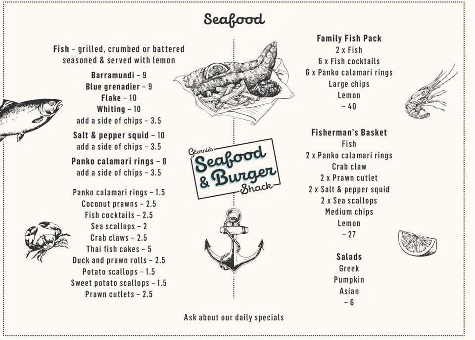 Menu, Blue Octopus Take Away