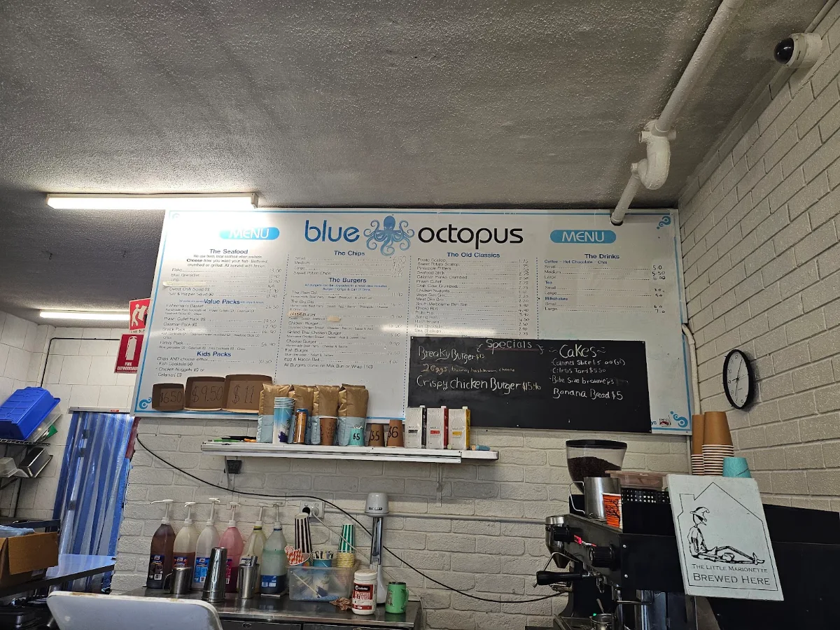 Menu, Blue Octopus Take Away