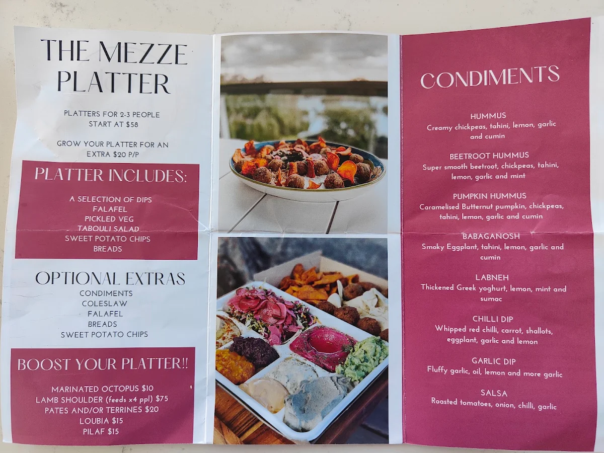 Menu, CookDigs Catering and Private Chef